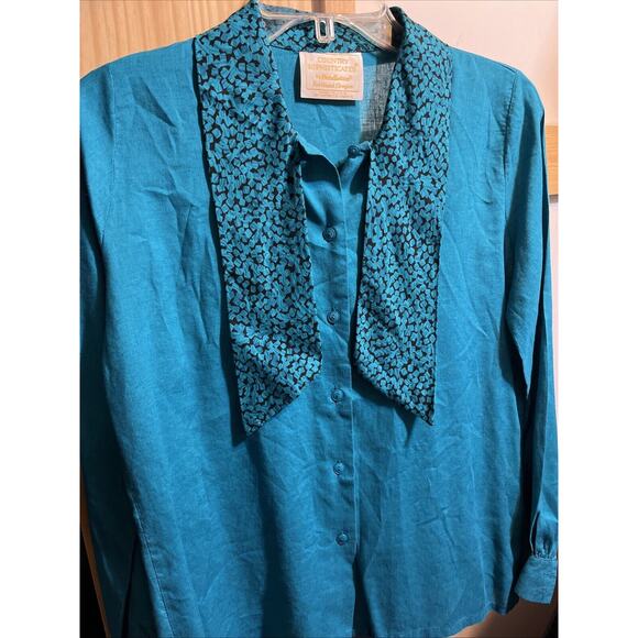 Pendleton Country Sophisticates VTG Womens Sz 6 Blue Rayon Linen Button Shirt LS - Picture 2 of 11